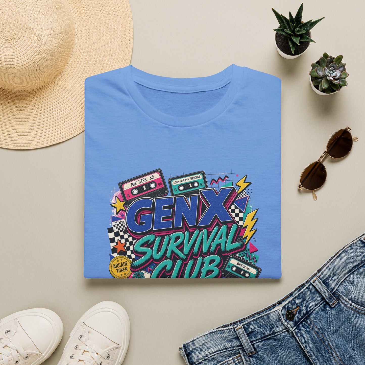 Gen X Survival Club T-Shirt | 80s Retro Cassette Graphic
