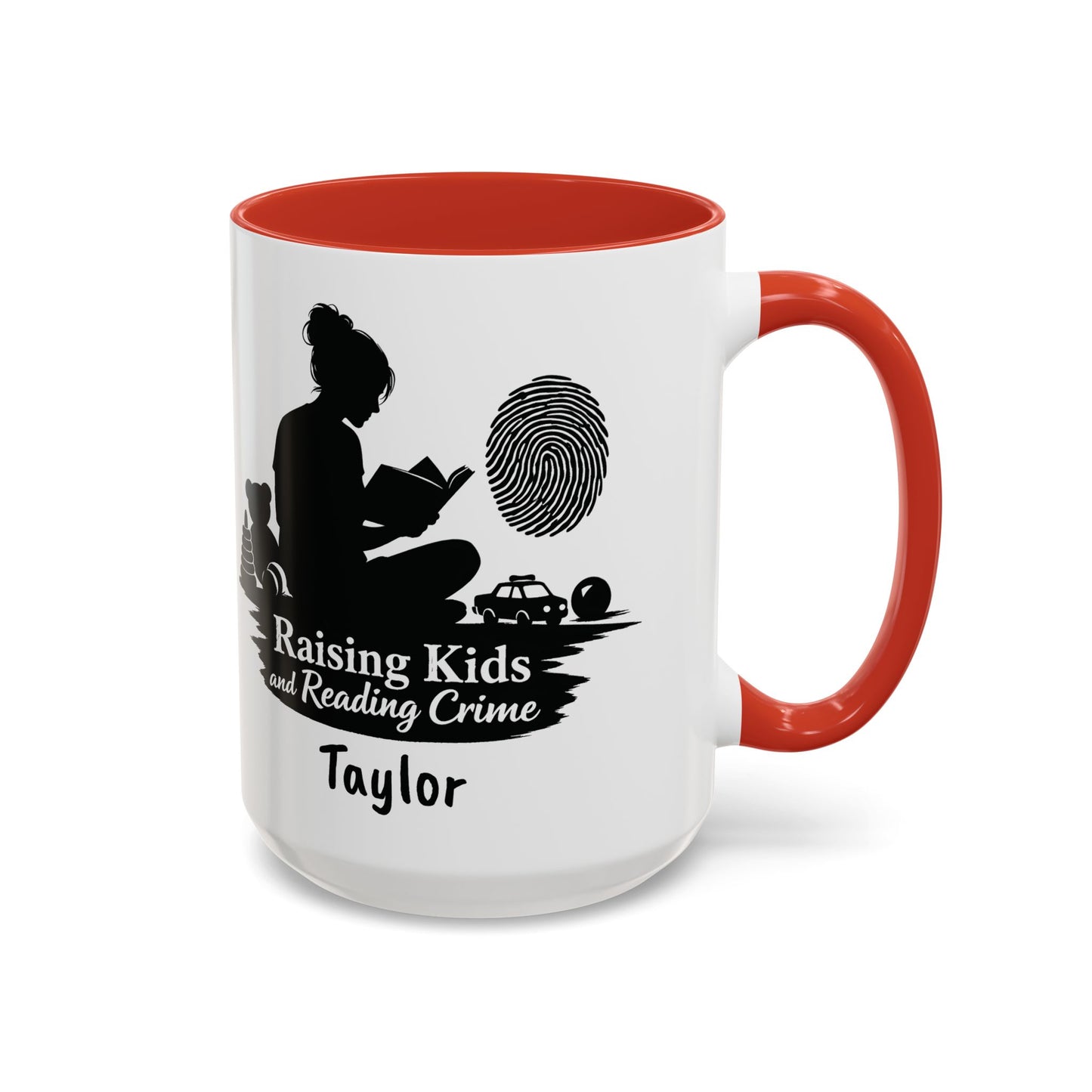 Raising Kids and Reading Crime Mug | Accent Coffee Mug