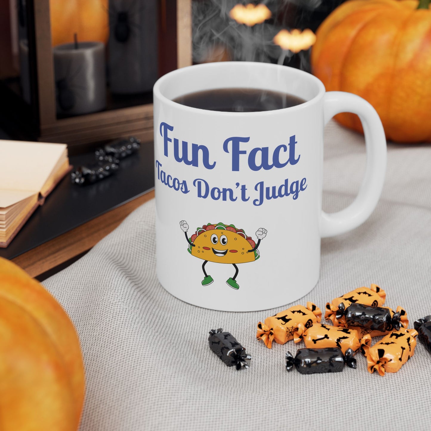 Fun Taco Fact Ceramic Mug - Perfect Gift for Taco Lovers, Foodie Gifts, Kitchen Decor, Quirky Coffee Cup, Humorous Kitchenware