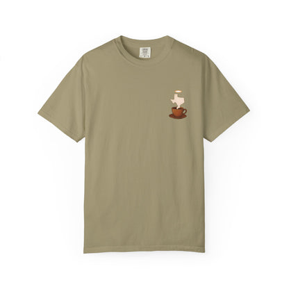 Blessings Brewed T-Shirt, Faith-Inspired Tee, Coffee Lover Gift, Texas Pride Apparel, Unisex Casual Wear