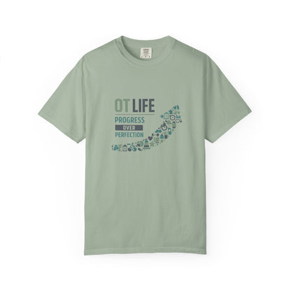 OT Life Progress Over Perfection T-Shirt | Occupational Therapy Arrow Design