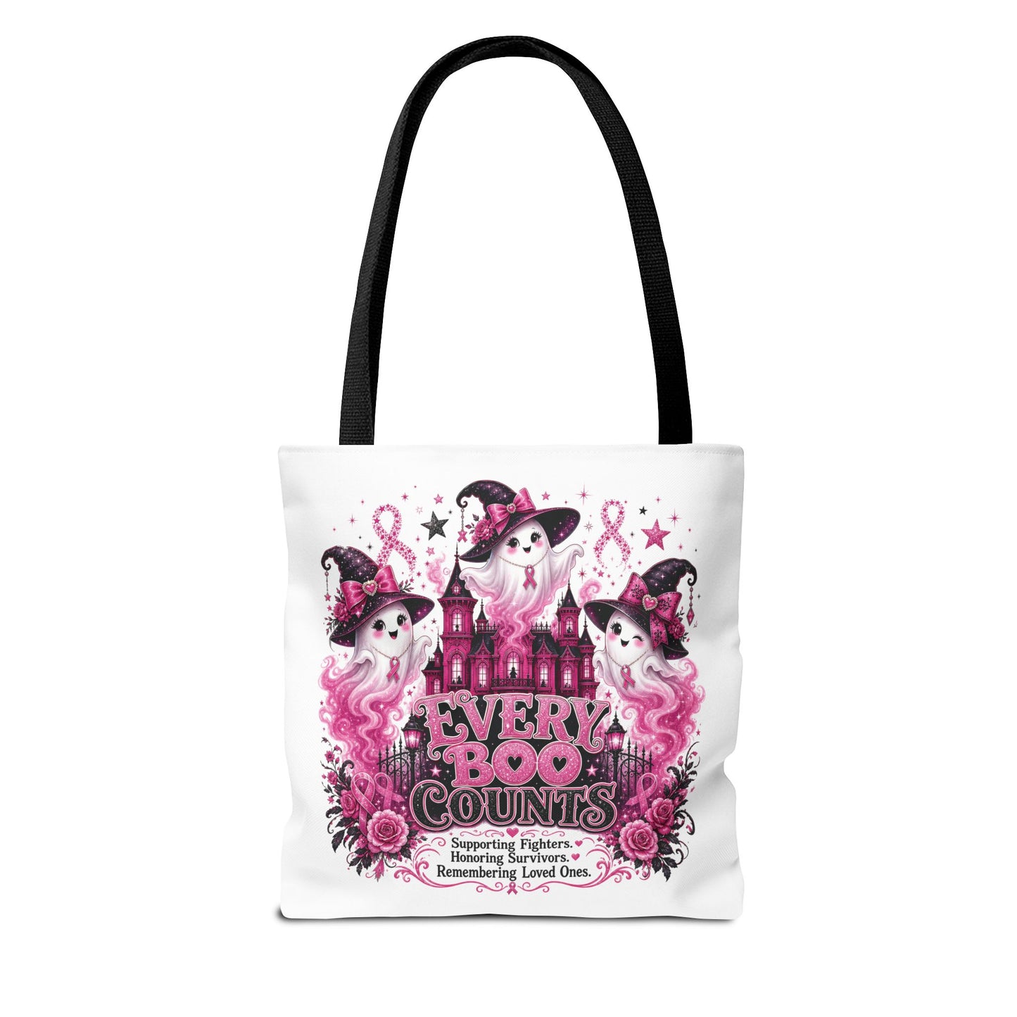 Every Boo Counts Tote Bag | Breast Cancer Awareness Ghosts