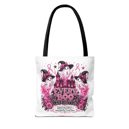 Every Boo Counts Tote Bag | Breast Cancer Awareness Ghosts