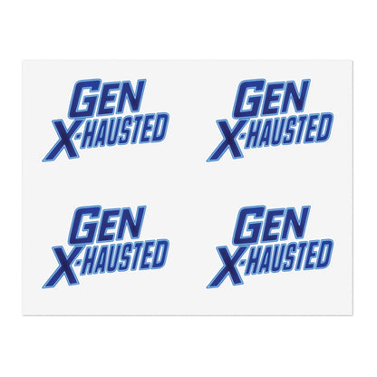 Gen X-Hausted Sticker Sheets - Quirky Office Decor, Fun Gifts, Generation X Humor, Laptop Stickers, Journal Accessories