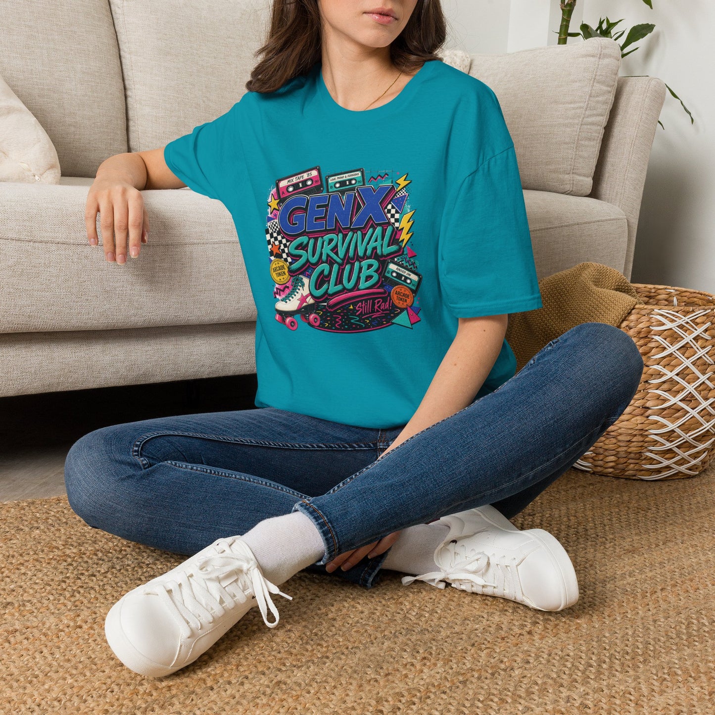 Gen X Survival Club T-Shirt | 80s Retro Cassette Graphic