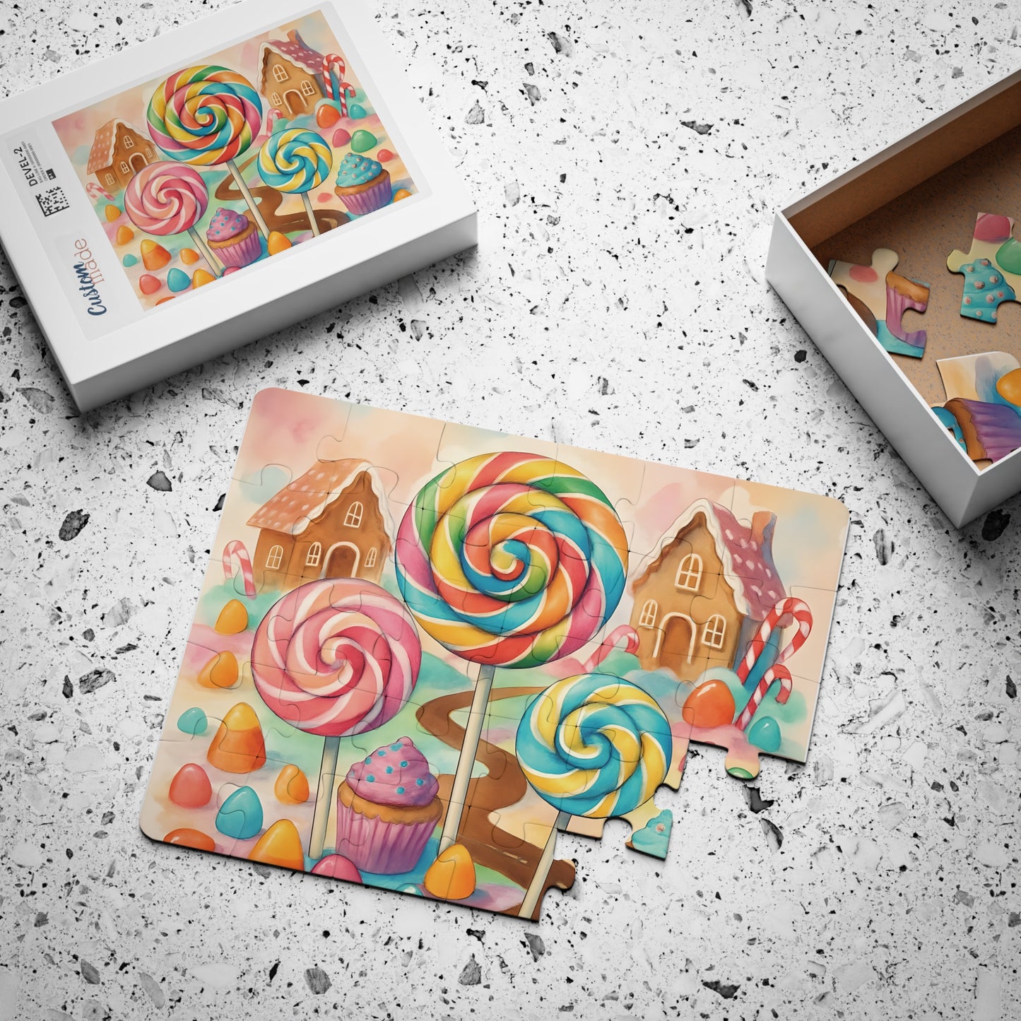 Whimsical Candyland Kids' Puzzle, Sweet Treats Puzzle, Educational Toy, Gifts for Children, Family Activity, Holiday Fun