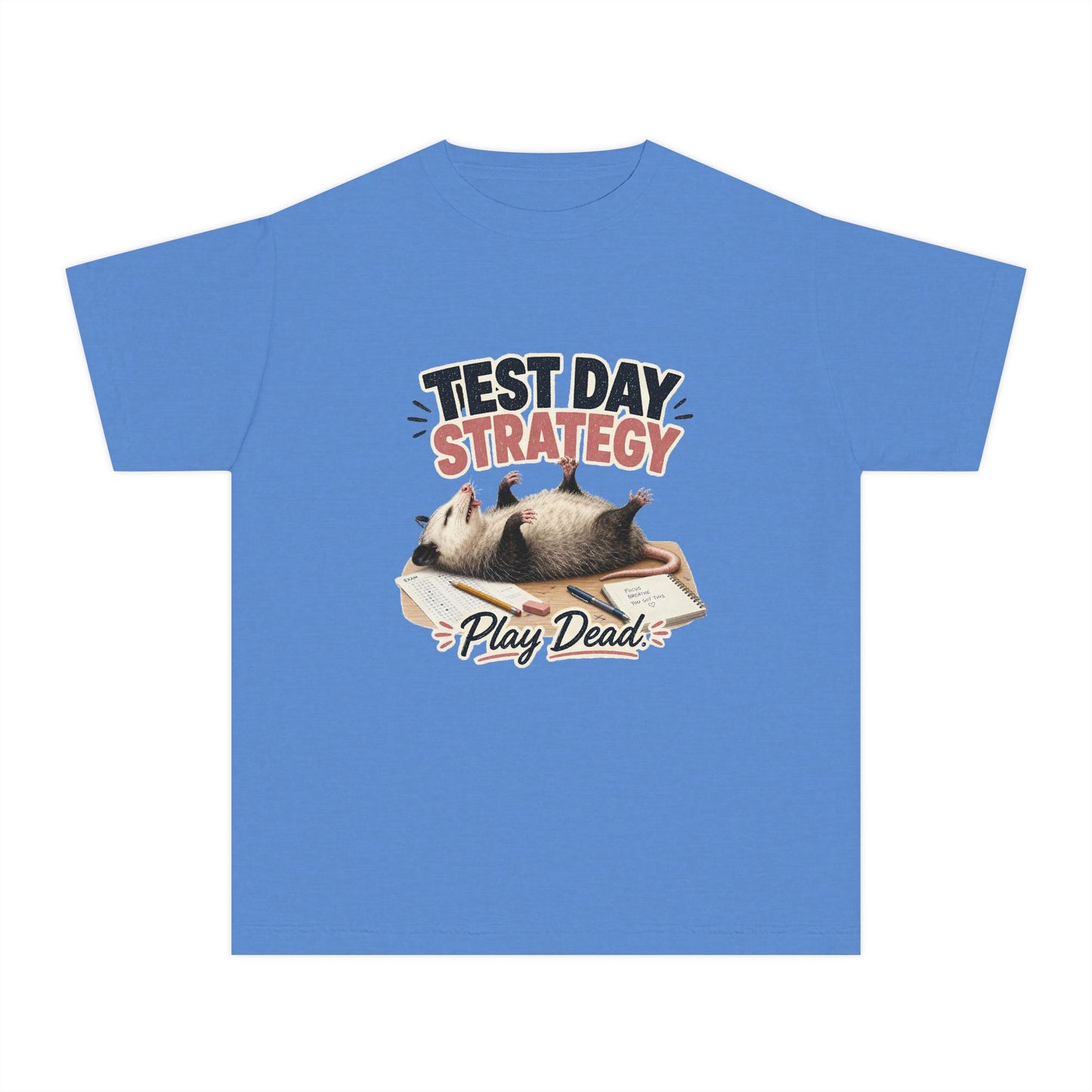 Test Day Strategy Play Dead Youth Tee | Possum Illustration, Back-to-School