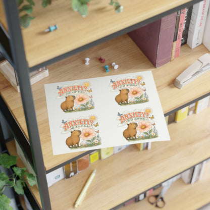 Anxiety? Meet Capybara Sticker Sheet | Cute Capybara Floral Decal