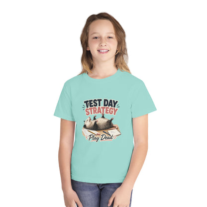 Test Day Strategy Play Dead Youth Tee | Possum Illustration, Back-to-School