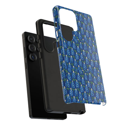 Phone Case, Texas Bluebonnet Tough Case, Navy Floral Phone Cover, Protective iPhone Case, Samsung Galaxy Case, Texas Wildflower Gift