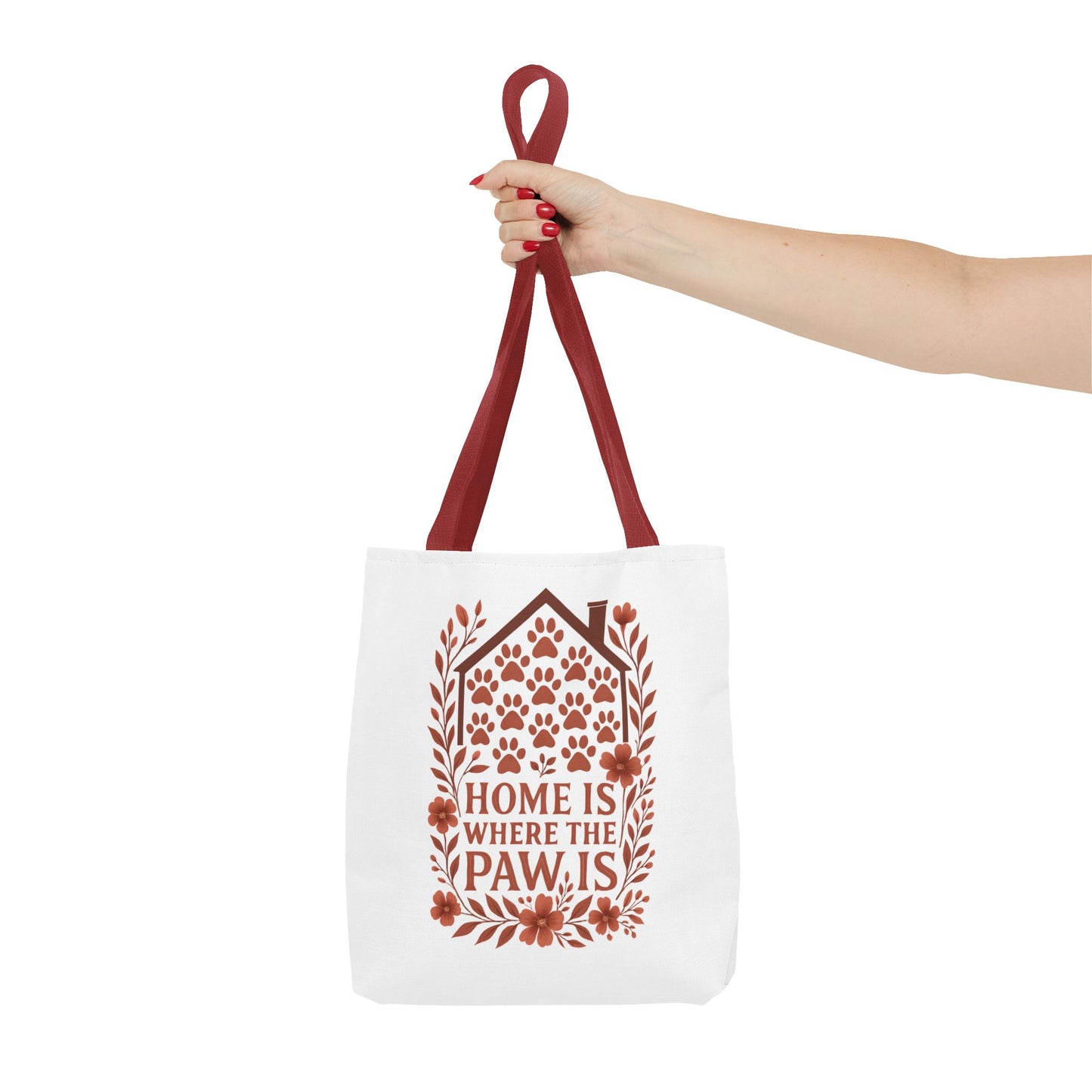 Home is Where the Paw Is Tote Bag | Pet Lover Gift, Floral Design, Animal Lover Accessory, Eco-Friendly Shopping Bag, Dog Mom Tote