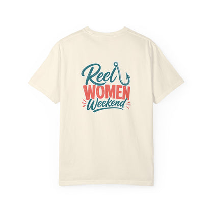 Reel Women Weekend T-shirt | Fishing Hook Typography Tee