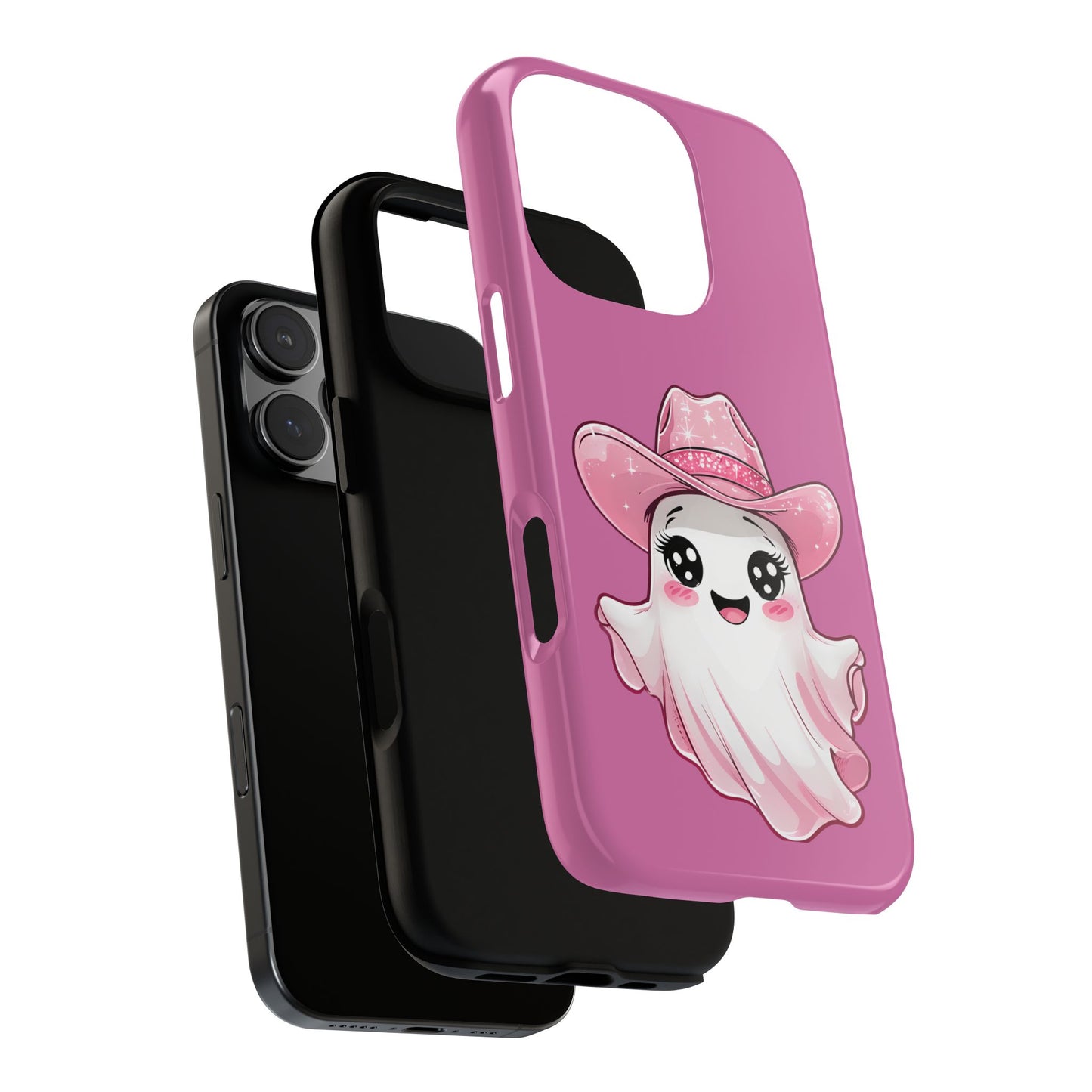 Cute Ghost Phone Case - Fun, Whimsical, Kawaii, Halloween, Gift Idea, Pink Ghost Design
