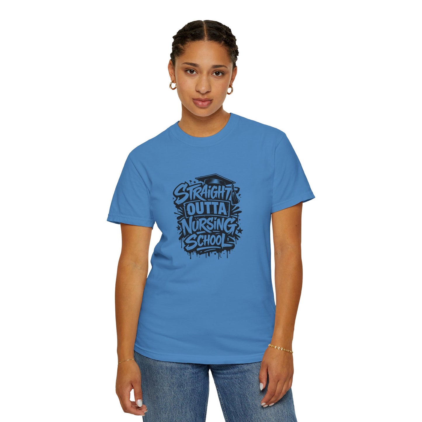 Straight Outta Nursing School T-shirt | Nursing Graduate Tee, Cap Graphic