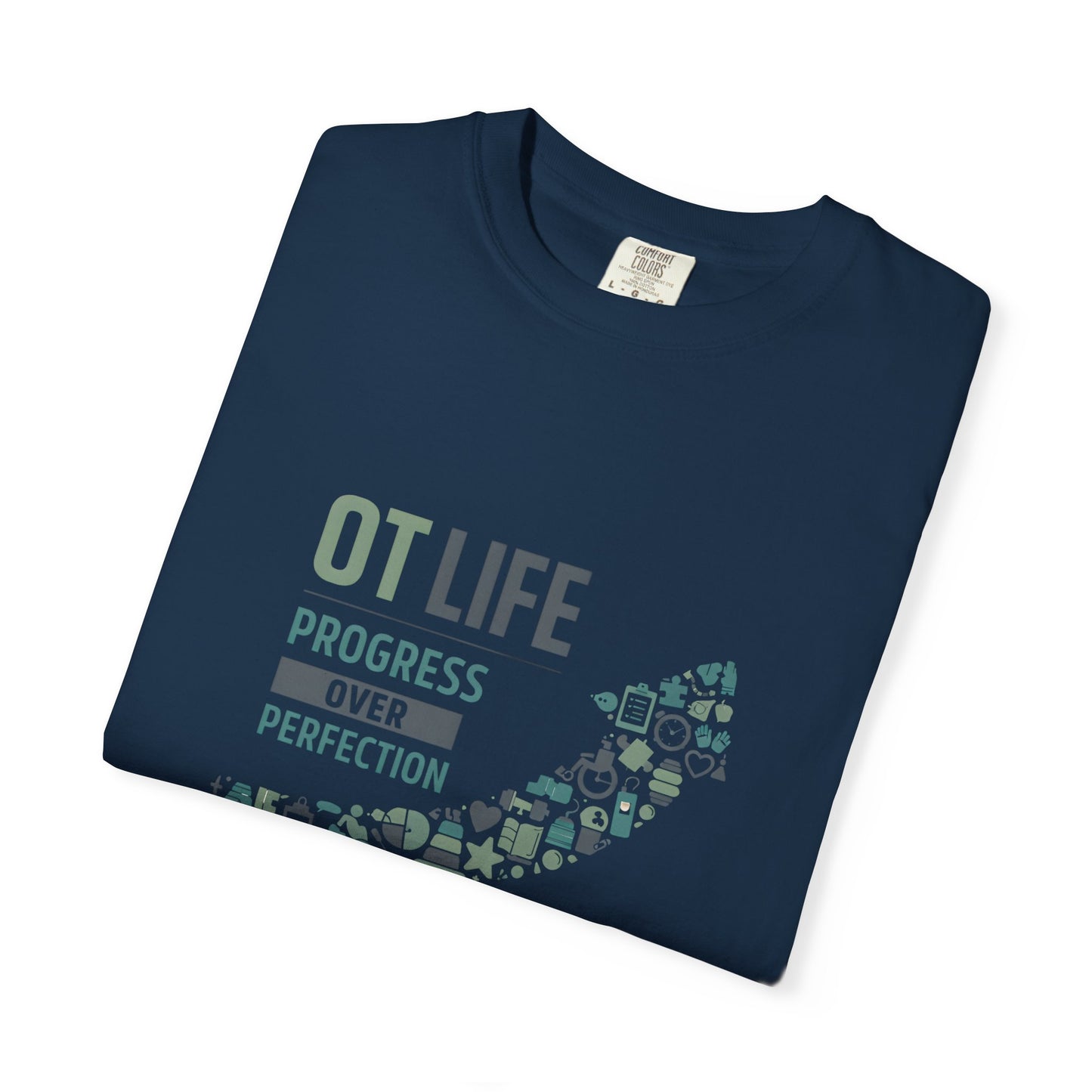OT Life Progress Over Perfection T-Shirt | Occupational Therapy Arrow Design