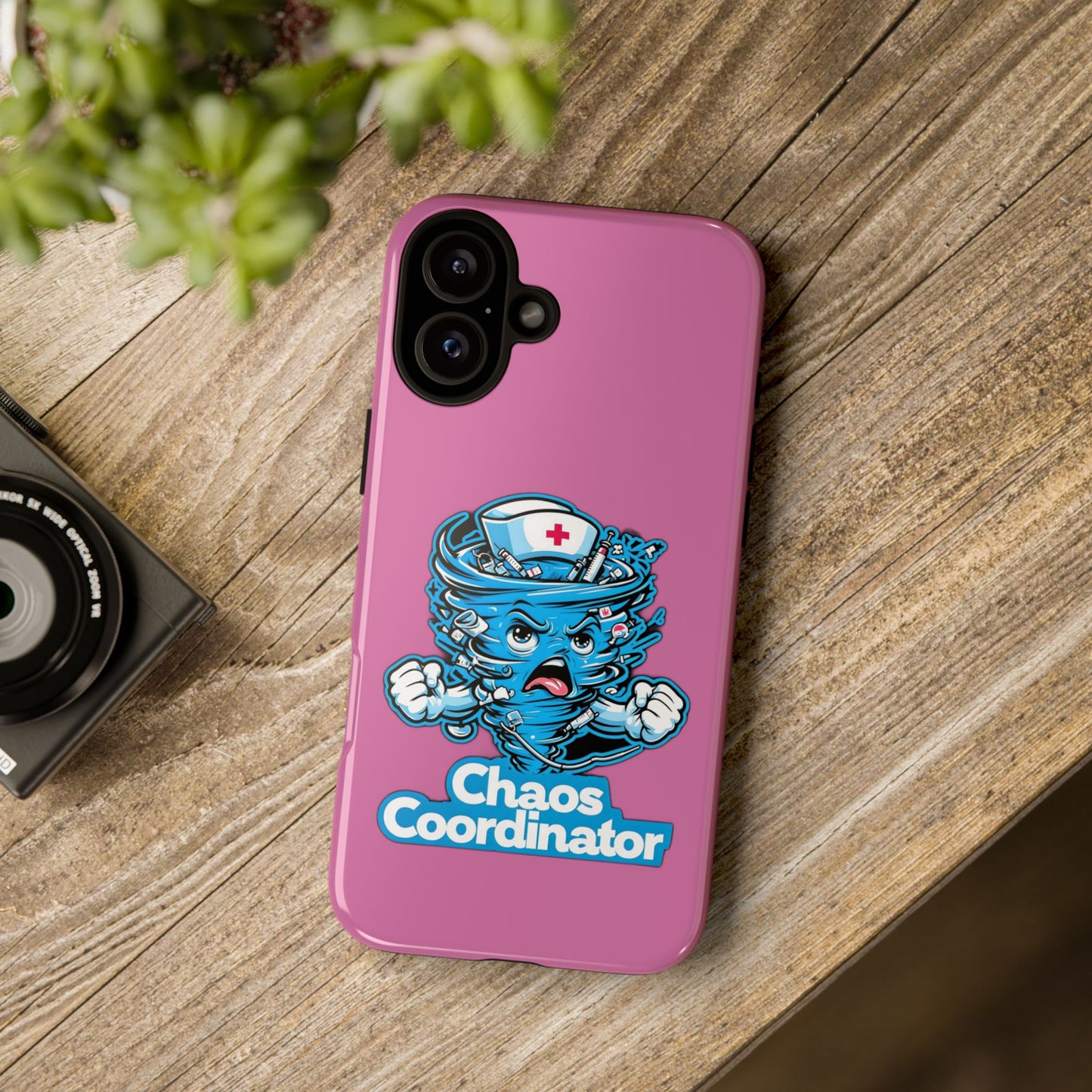 Chaos Coordinator Phone Case, Fun Nurse Gift, Tough Cases for Healthcare Heroes, Unique Cell Phone Cover, Funny Medical Humor/ Pink