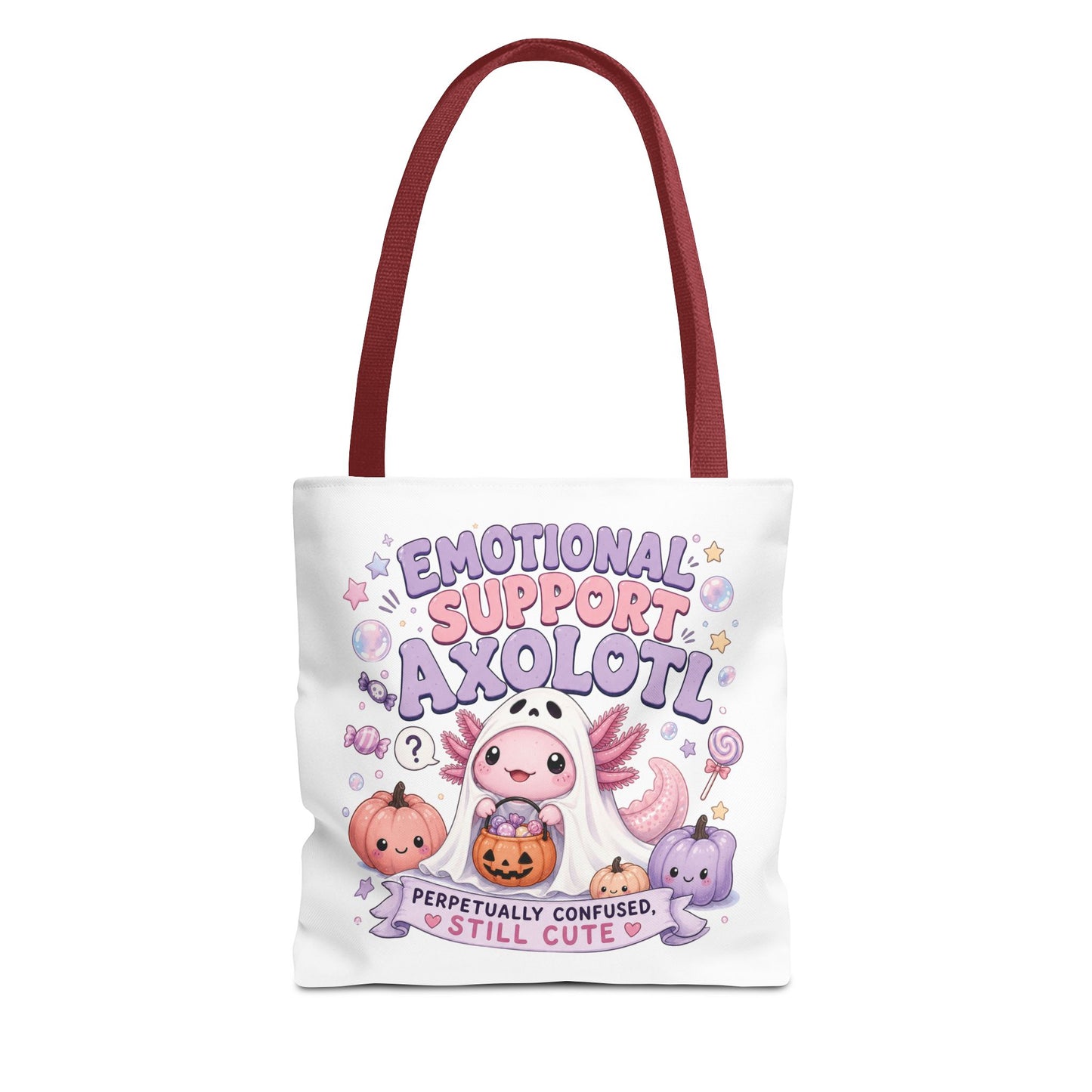 Emotional Support Axolotl Tote Bag | Cute Pastel Summerween Illustration