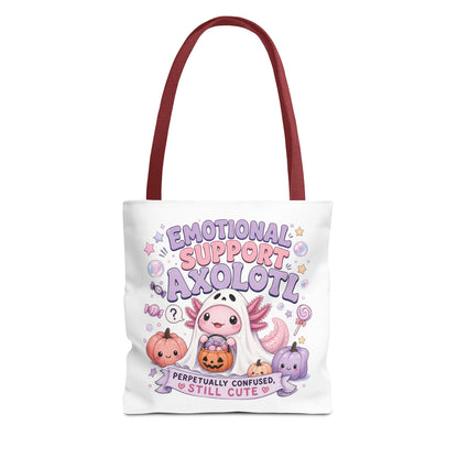 Emotional Support Axolotl Tote Bag | Cute Pastel Summerween Illustration