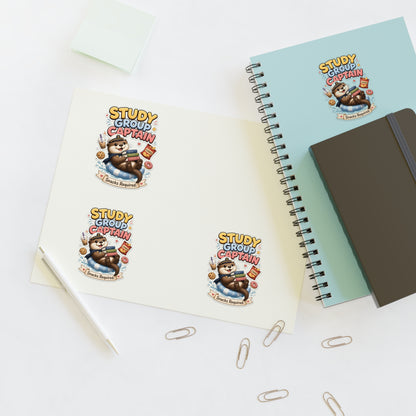 Study Group Captain Otter Sticker | Otter with Snacks Kiss-Cut Sticker