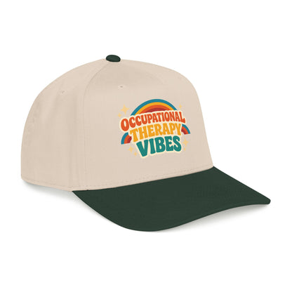 Occupational Therapy Vibes Cap | Retro Rainbow Mid Profile Baseball Cap