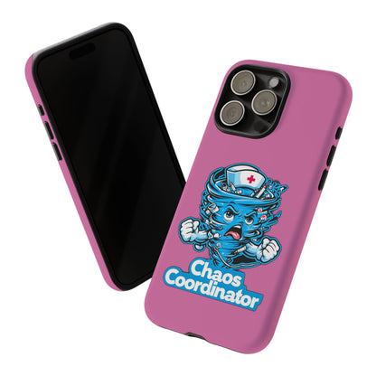 Chaos Coordinator Phone Case, Fun Nurse Gift, Tough Cases for Healthcare Heroes, Unique Cell Phone Cover, Funny Medical Humor/ Pink