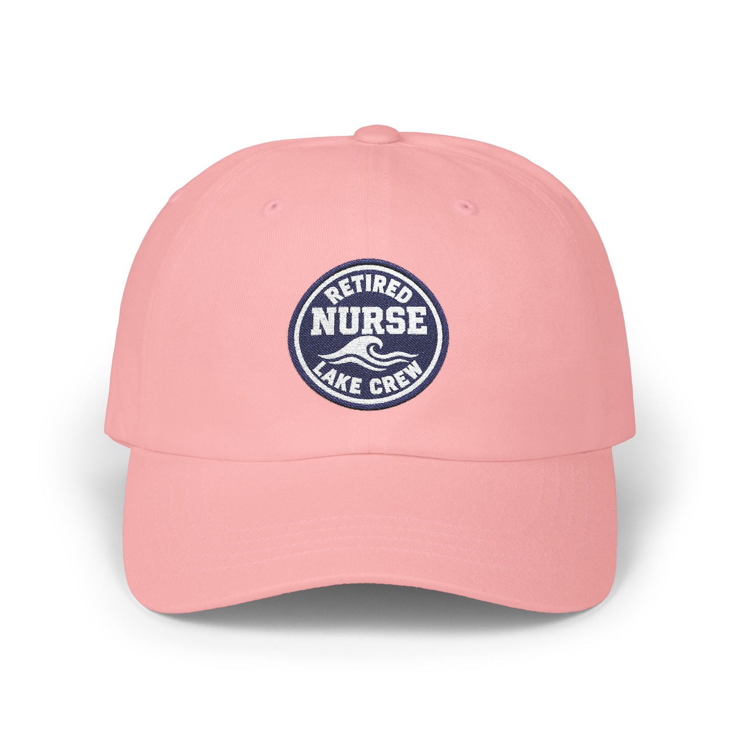Retired Nurse Lake Crew Dad Cap | Embroidered Patch Adjustable Hat