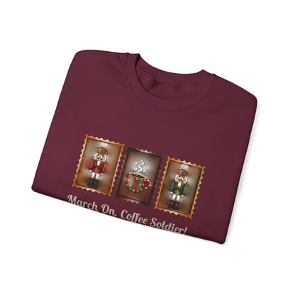 Coffee Soldier Nutcracker Crewneck Sweatshirt | March On, Coffee Soldier!