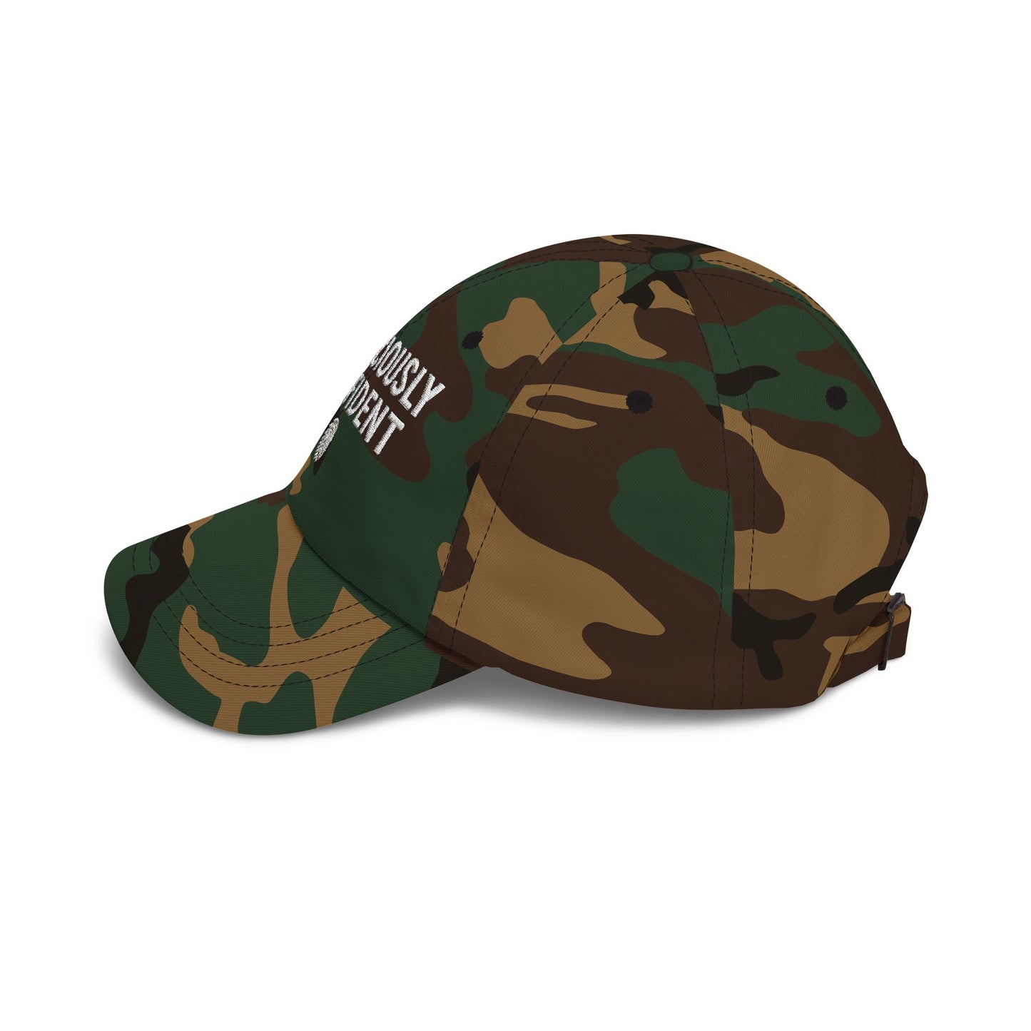 Suspiciously Confident Dad Cap | Embroidered Text, Fingerprint Accent