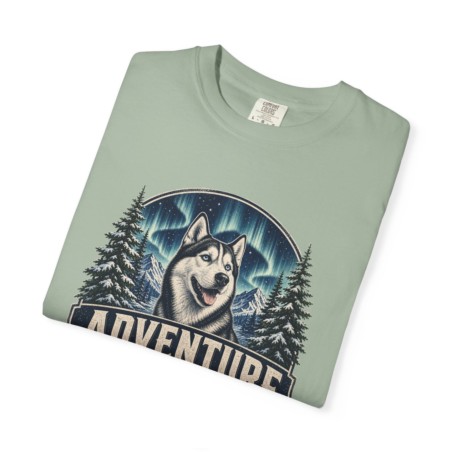 Adventure Has a Husky T-shirt | Husky Dog Graphic, Northern Lights, Outdoors