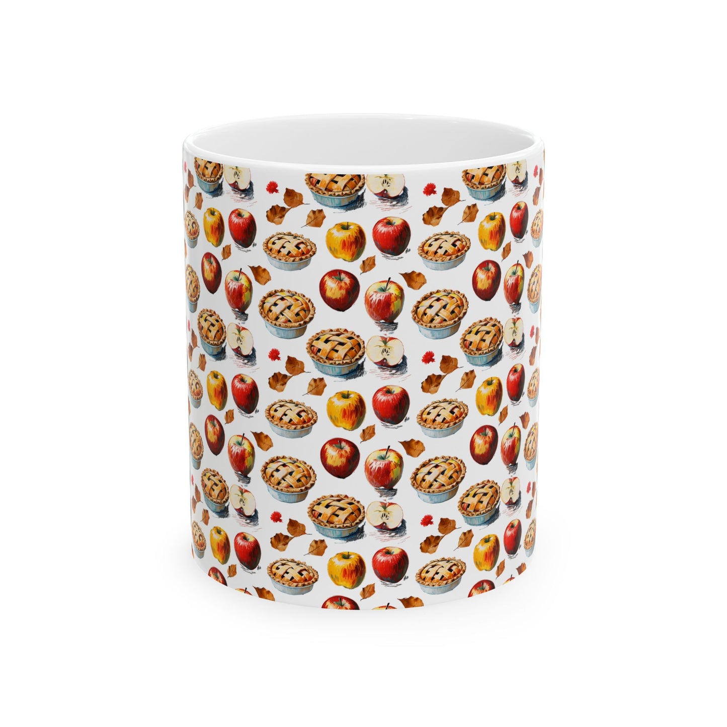 Autumn Pie Ceramic Mug - Cozy Fall Design, Perfect for Hot Cocoa, Thanksgiving Gifts, Kitchen Decor, Seasonal Drinking