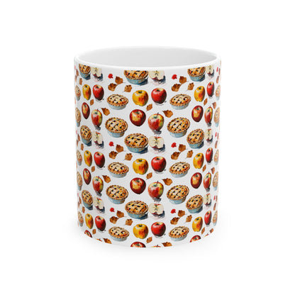 Autumn Pie Ceramic Mug - Cozy Fall Design, Perfect for Hot Cocoa, Thanksgiving Gifts, Kitchen Decor, Seasonal Drinking