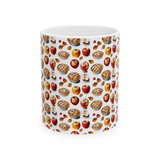 Autumn Pie Ceramic Mug - Cozy Fall Design, Perfect for Hot Cocoa, Thanksgiving Gifts, Kitchen Decor, Seasonal Drinking