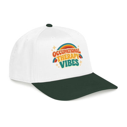 Occupational Therapy Vibes Cap | Retro Rainbow Mid Profile Baseball Cap
