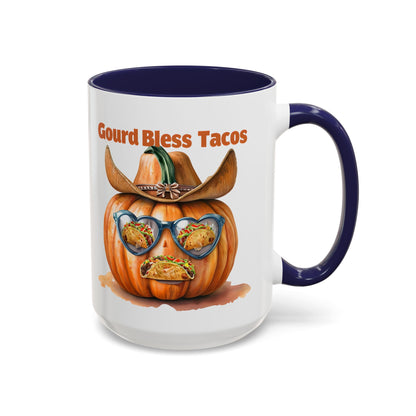 Gourd Bless Tacos Coffee Mug - Perfect for Fall, Halloween, Thanksgiving, Taco Lovers, Kitchen Decor