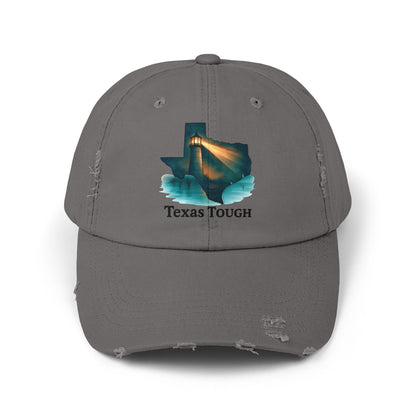 Distressed Cap, Texas Tough Lighthouse Hat, Baseball Cap, Unisex Baseball Hat, Texas Pride Cap, Strong Texas Gift, Distressed Baseball Cap