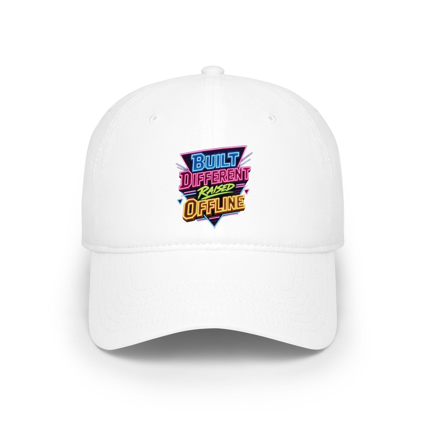 Built Different Offline graphic Baseball Cap | Retro Neon Patch