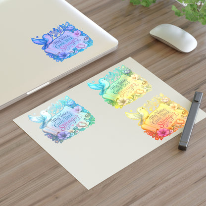 My Voice Came Back Stronger Sticker Sheet | Floral Hummingbird Inspirational
