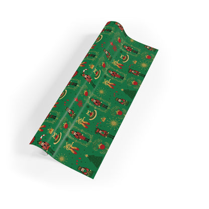 Nutcracker and Ornaments Christmas Wrapping Paper Roll | Holiday Gift Wrap
