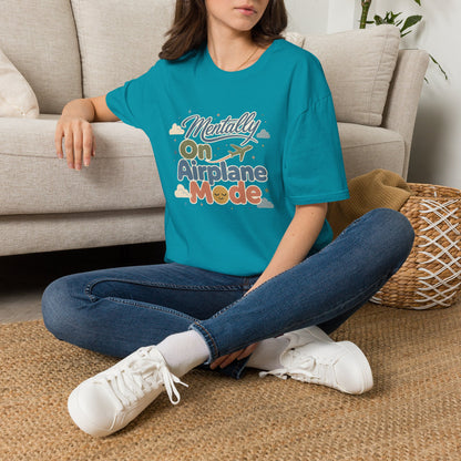 Mentally On Airplane Mode T-Shirt | Travel Plane Graphic
