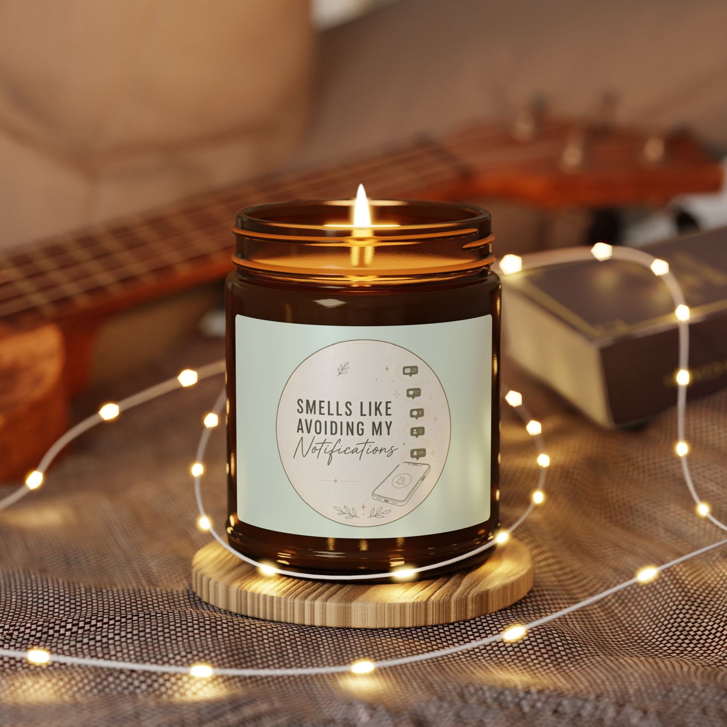 Smells Like Avoiding My Notifications Candle | Soy Amber Jar