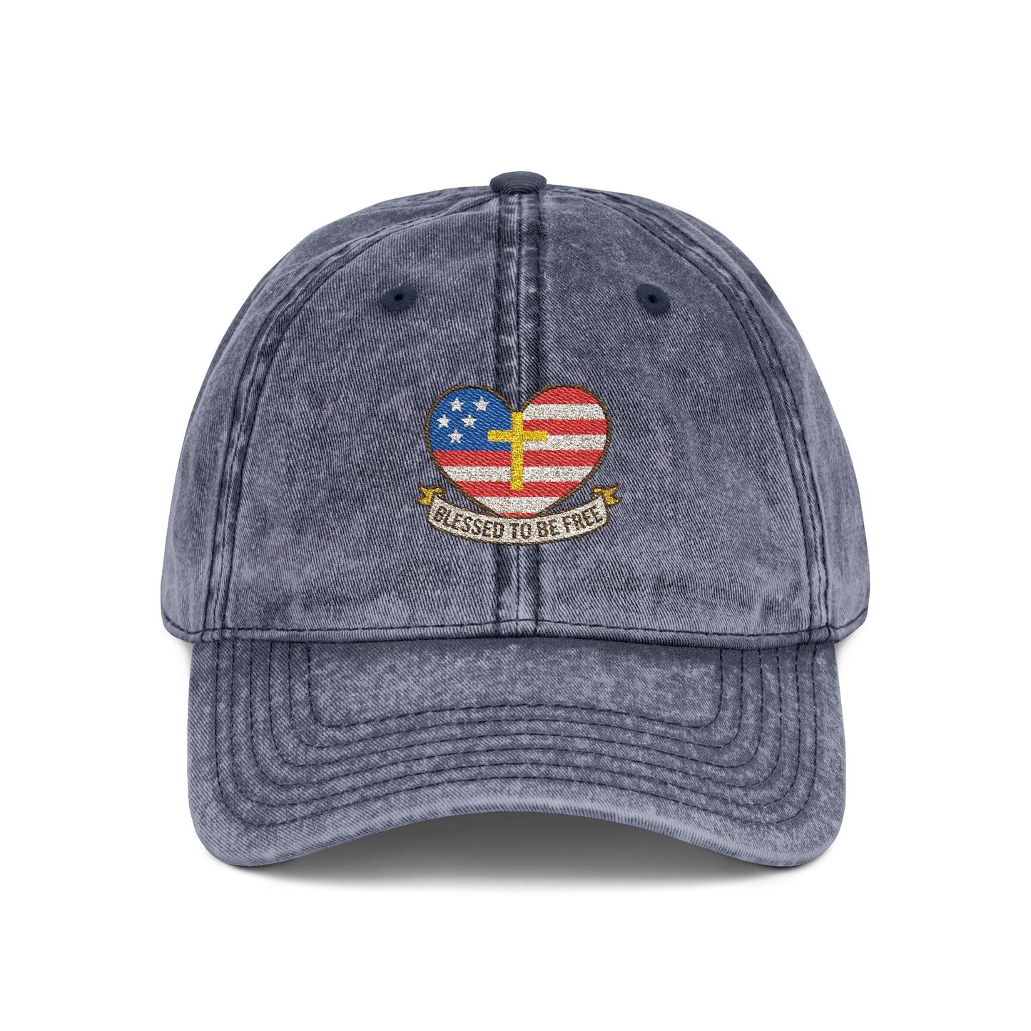 Embroidered Cap Blessed to Be Free - Vintage Freedom Hat, Retro Baseball Cap, Distressed Dad Cap for Men and Women, Adjustable Unisex Hat,