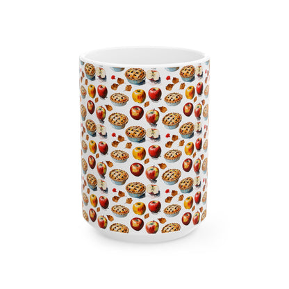 Autumn Pie Ceramic Mug - Cozy Fall Design, Perfect for Hot Cocoa, Thanksgiving Gifts, Kitchen Decor, Seasonal Drinking