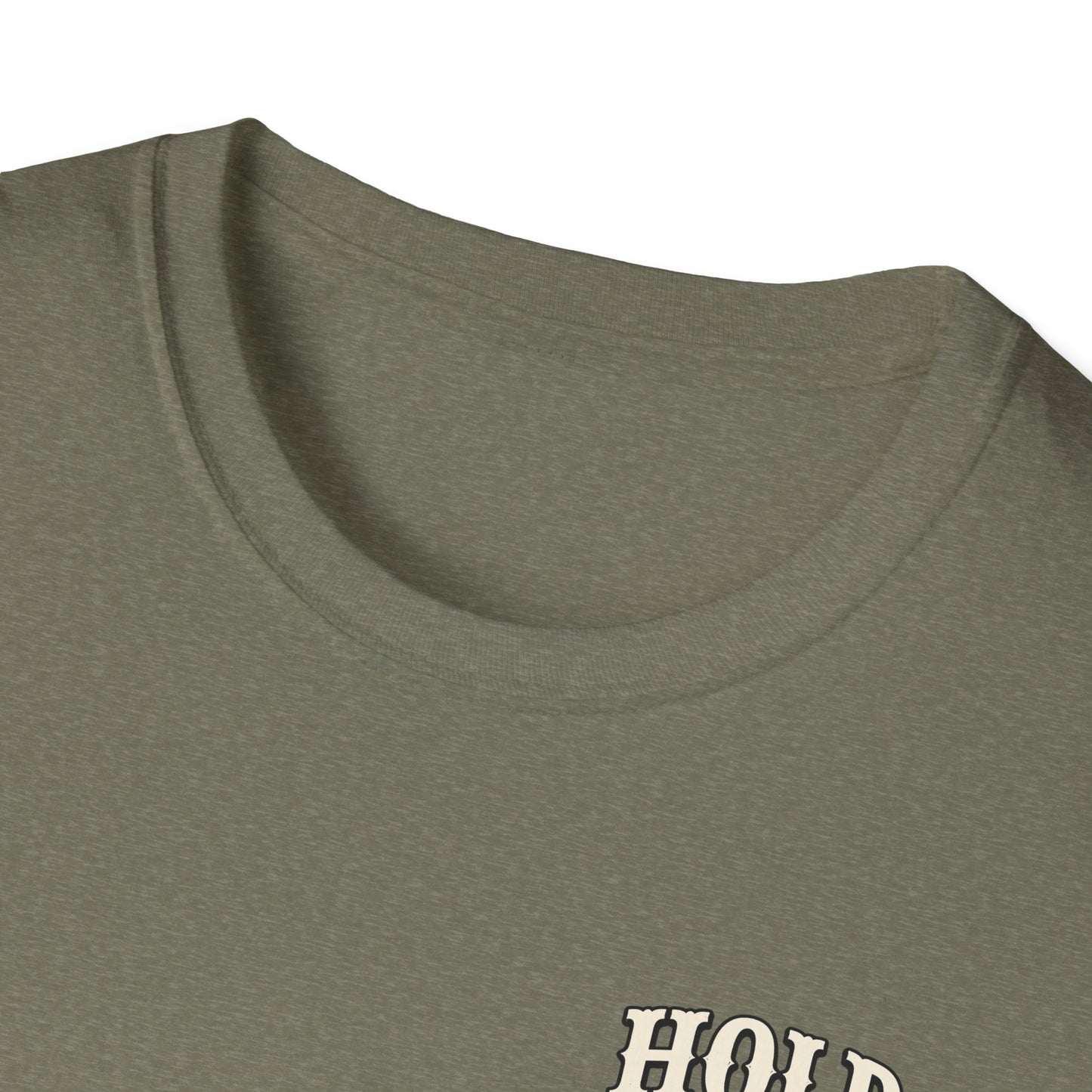 Hold Your Horses Honey T-Shirt | Retro Western Script, Chest & Back Graphic