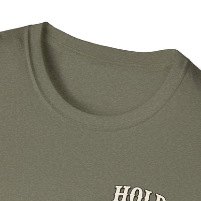 Hold Your Horses Honey T-Shirt | Retro Western Script, Chest & Back Graphic