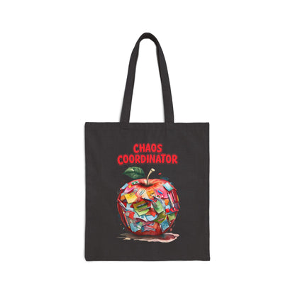 Chaos Coordinator Cotton Canvas Tote Bag, Teacher Gift, Eco-Friendly Shopping Bag, Fun Classroom Accessory, Back to School Tote