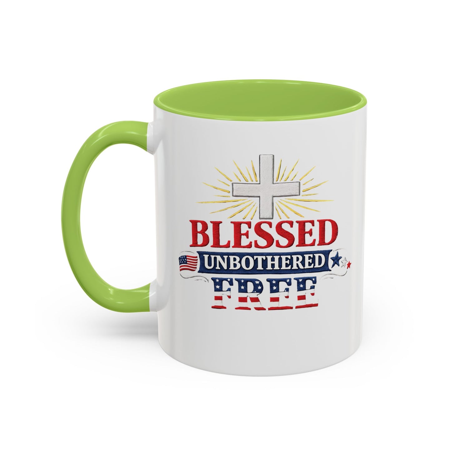 Blessed Unbothered Free, Coffee Mug | Accent Coffee Mug
