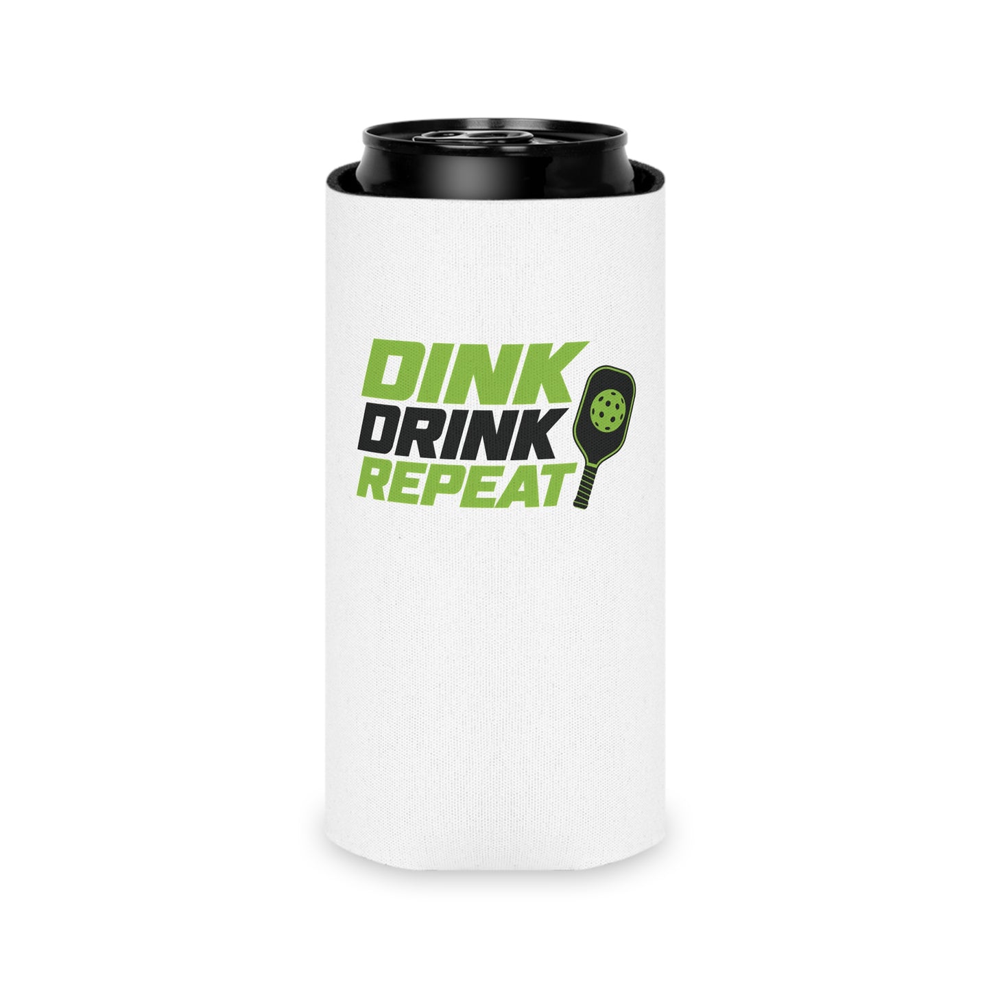 Dink Drink Repeat Can Cooler | Pickleball Paddle Graphic, Personalized Option