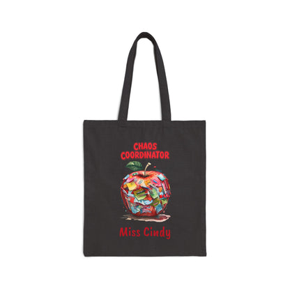 Chaos Coordinator Cotton Canvas Tote Bag, Teacher Gift, Eco-Friendly Shopping Bag, Fun Classroom Accessory, Back to School Tote