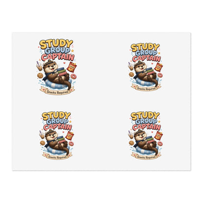 Study Group Captain Otter Sticker | Otter with Snacks Kiss-Cut Sticker