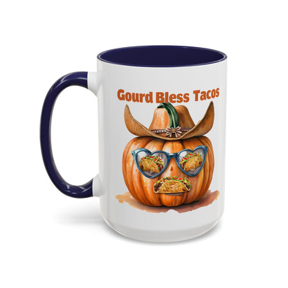 Gourd Bless Tacos Coffee Mug - Perfect for Fall, Halloween, Thanksgiving, Taco Lovers, Kitchen Decor
